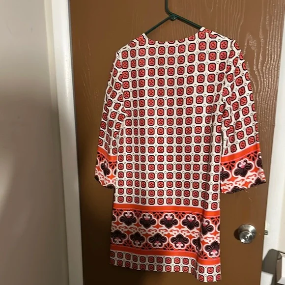 Tory Burch Red and Orange Geometric Dress - Picture 2 of 5